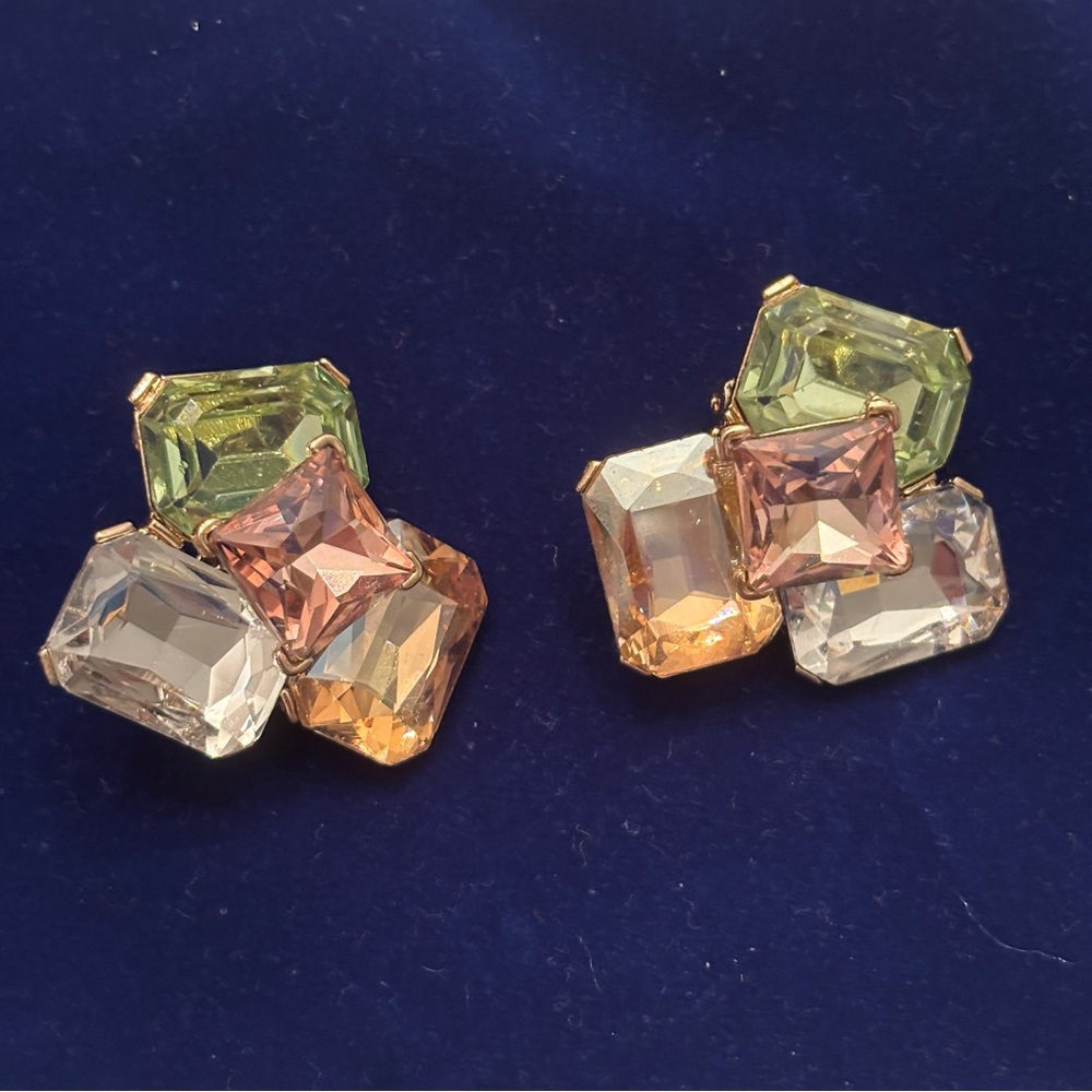 Aldo Multi-Color Crystal Clip Earrings